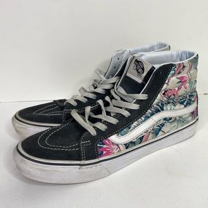 Vans Sk8-Hi Size 8.5 Floral High Top Sneaker Shoe Skate